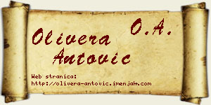 Olivera Antović vizit kartica